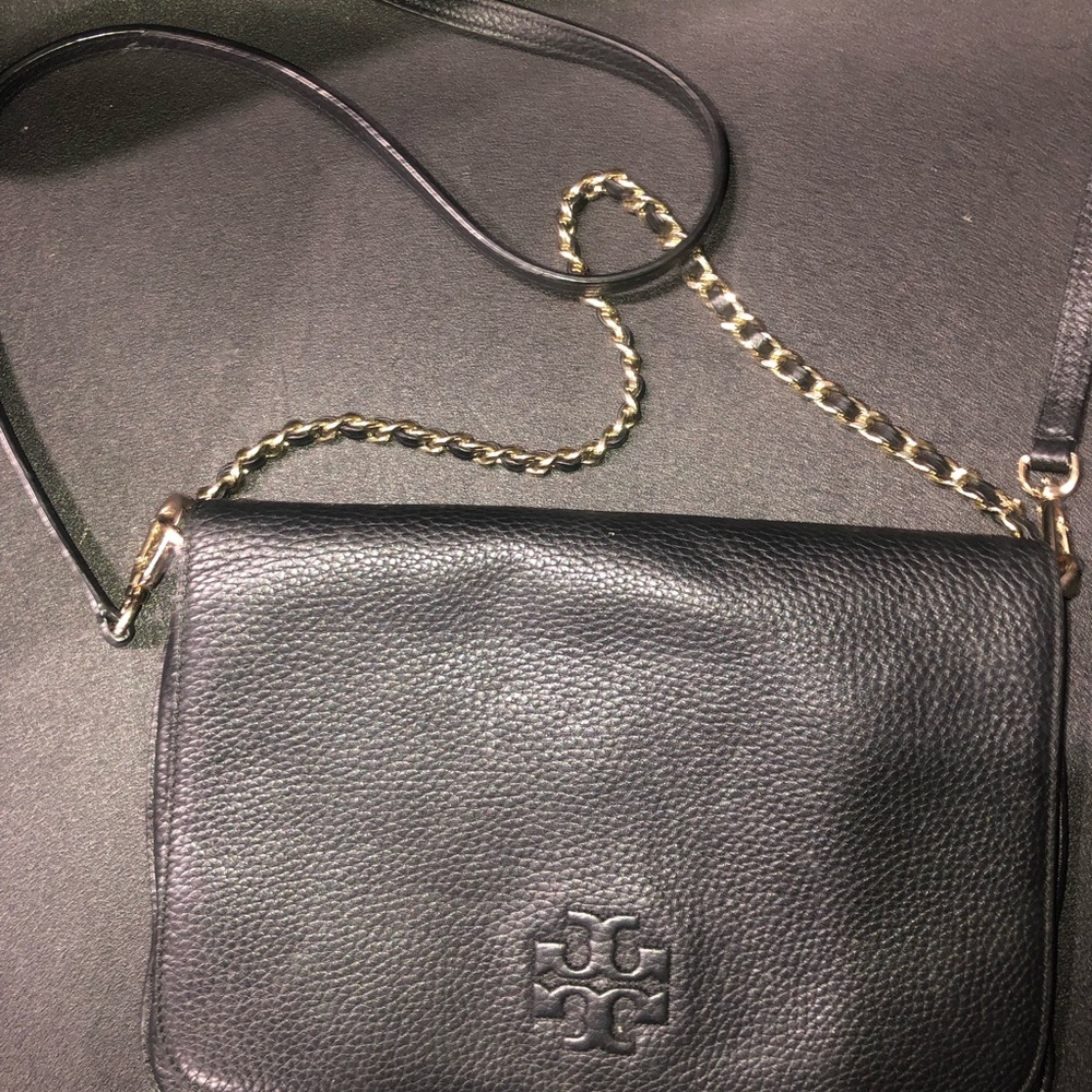 Tory Burch Black Crossbody Bag with Gold Chain